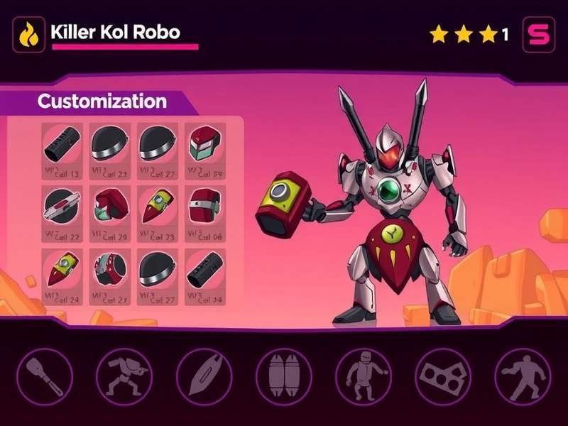 Killer Kol Robo Customization Screen